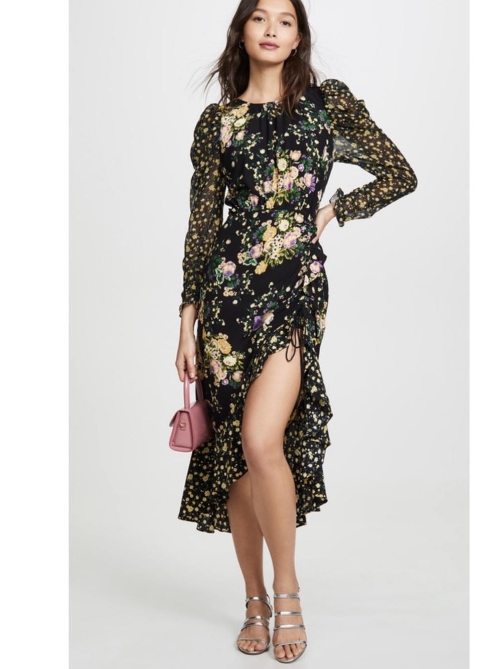 NWT For Love & Lemons Ross Floral Midi Dress - Size XS